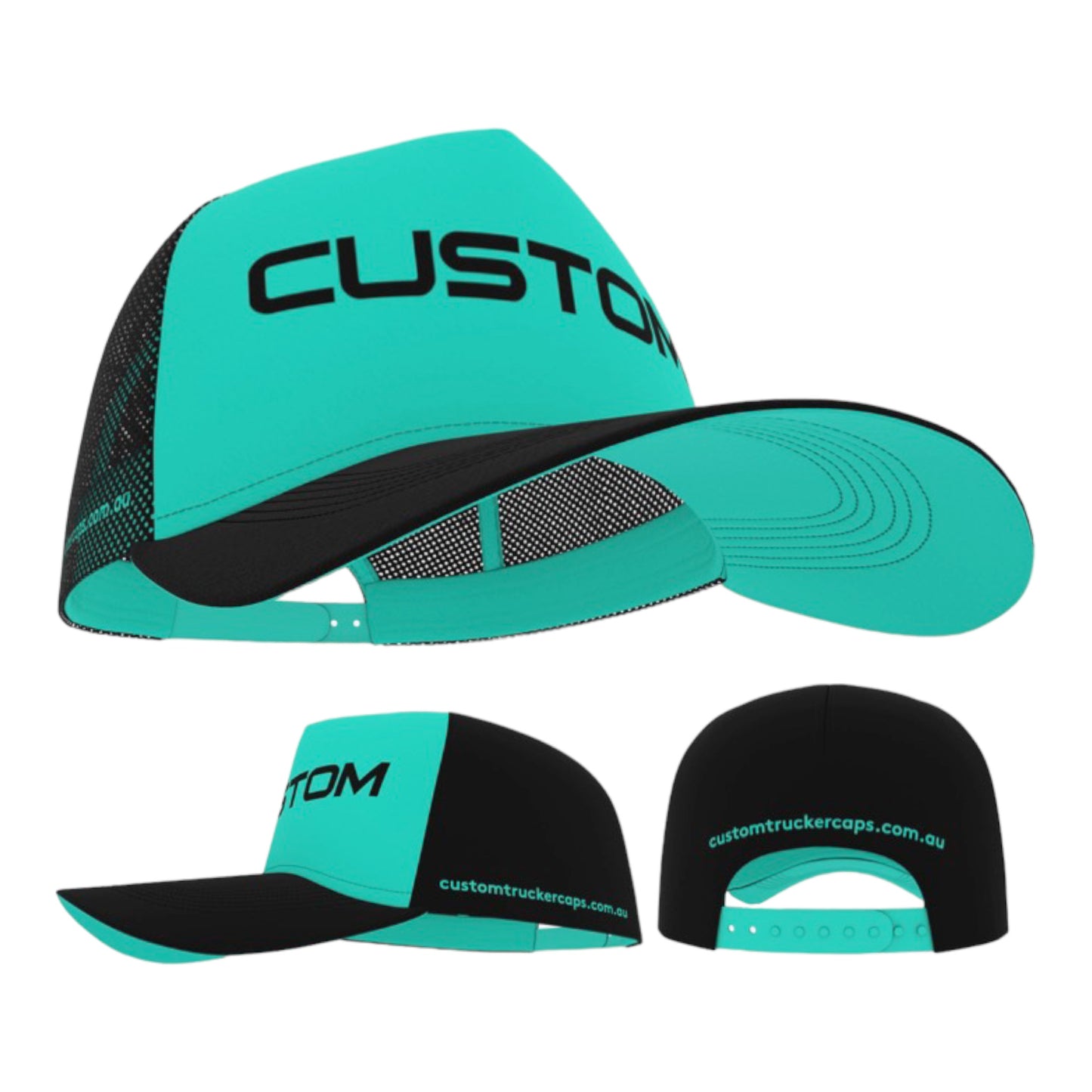 Design Your Own: Choose Colours. Your Logo/Text Embroidered on FRONT, BACK and SIDE. MINIMUM QTY:50 / $20.95 plus gst per cap