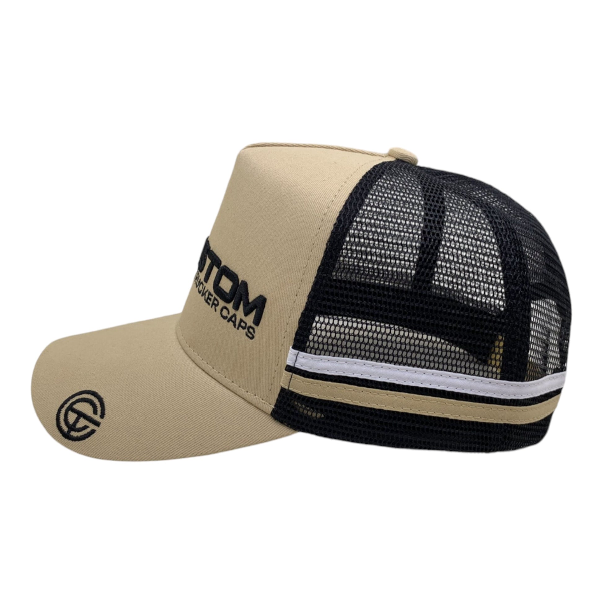 Trucker Cap Branded (Custom Trucker Cap) Tan/Black